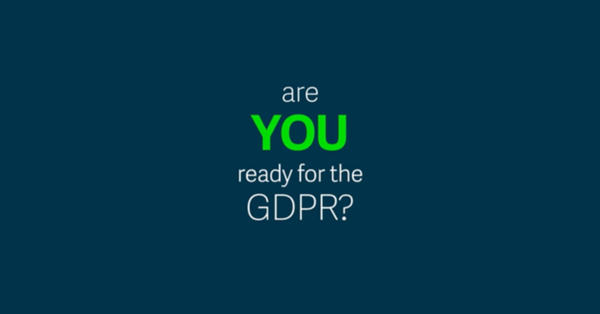 Graphic with text reading 'are you ready for the GDPR'