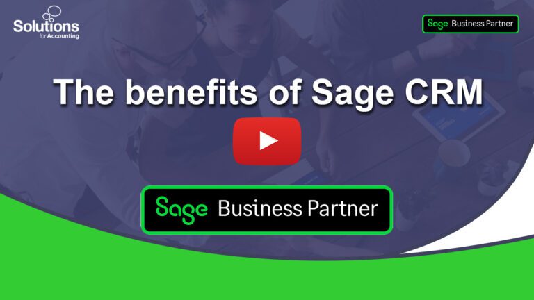 the benefits of sage crm YouTube thumbnail with play button