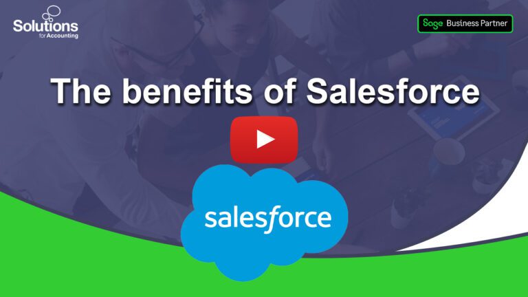 the benefits of salesforce YouTube thumbnail with play button