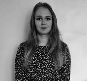 Solutions employee Georgia Foster black and white profile photo