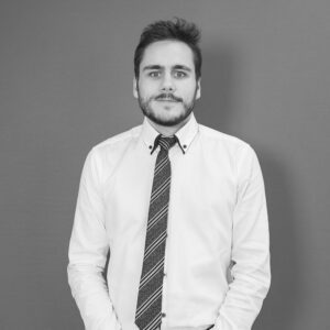 Solutions employee Gregor Imrie black and white profile photo