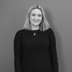 Solutions employee Jess Clark black and white profile photo