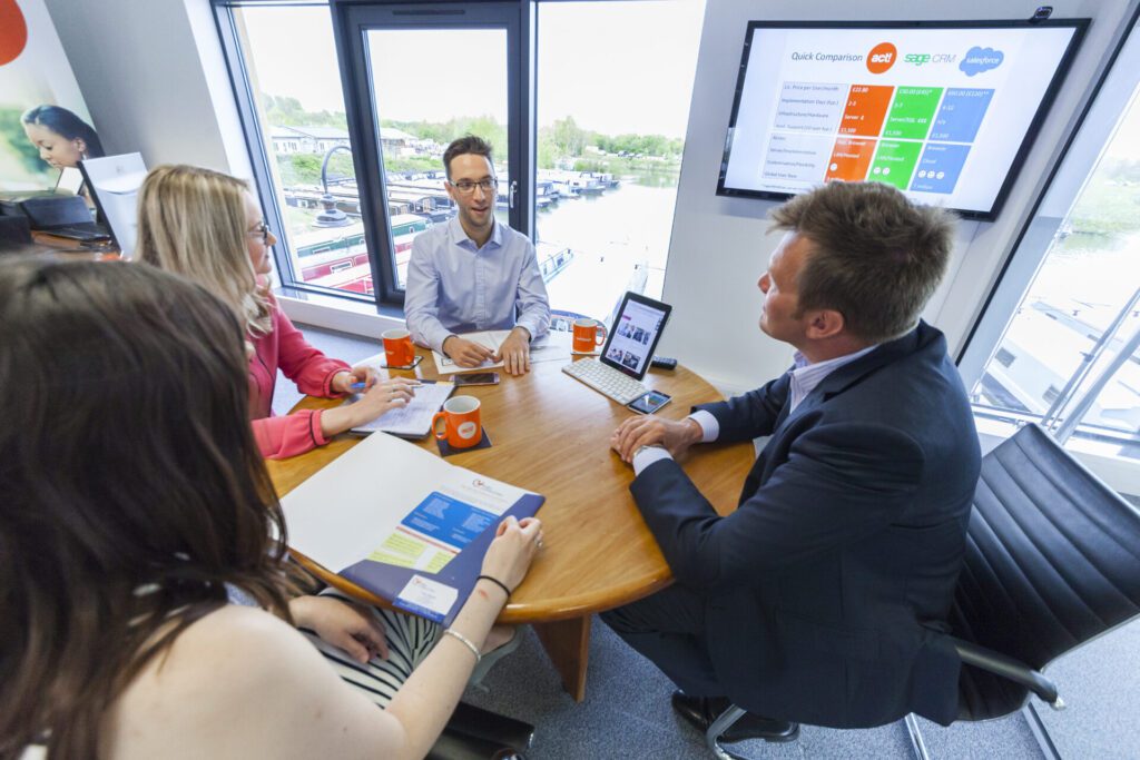 Solutions for Accounting staff having a meeting at office in Derby