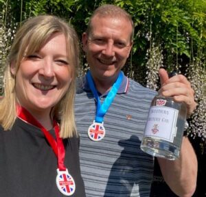 Our treasure hunt winners showing off their medal and “victory” gin