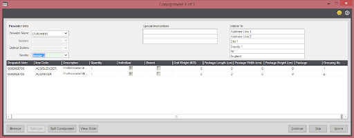 Screenshot showing SmartFreight software