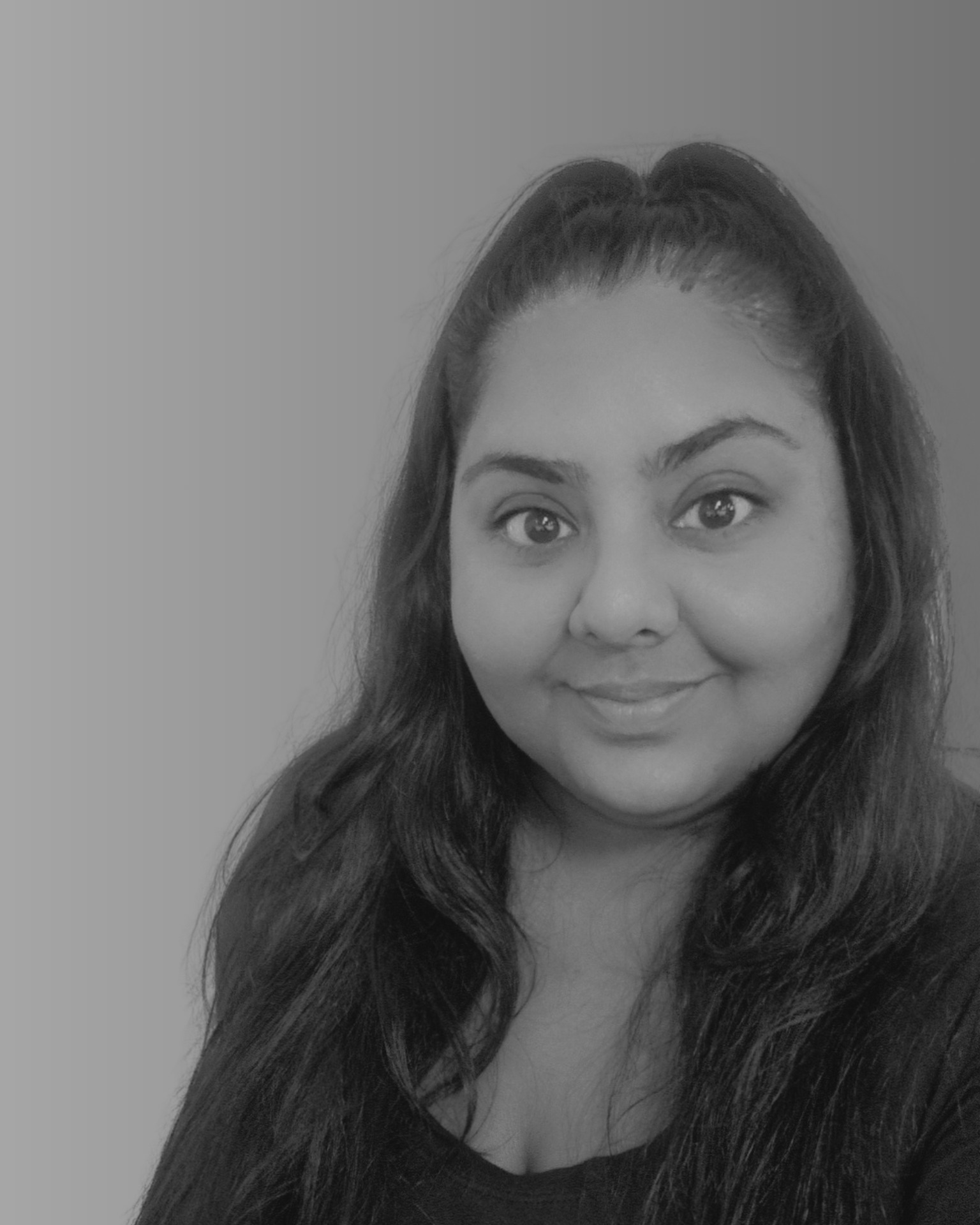 Solutions employee Jas Kaur black and white profile photo