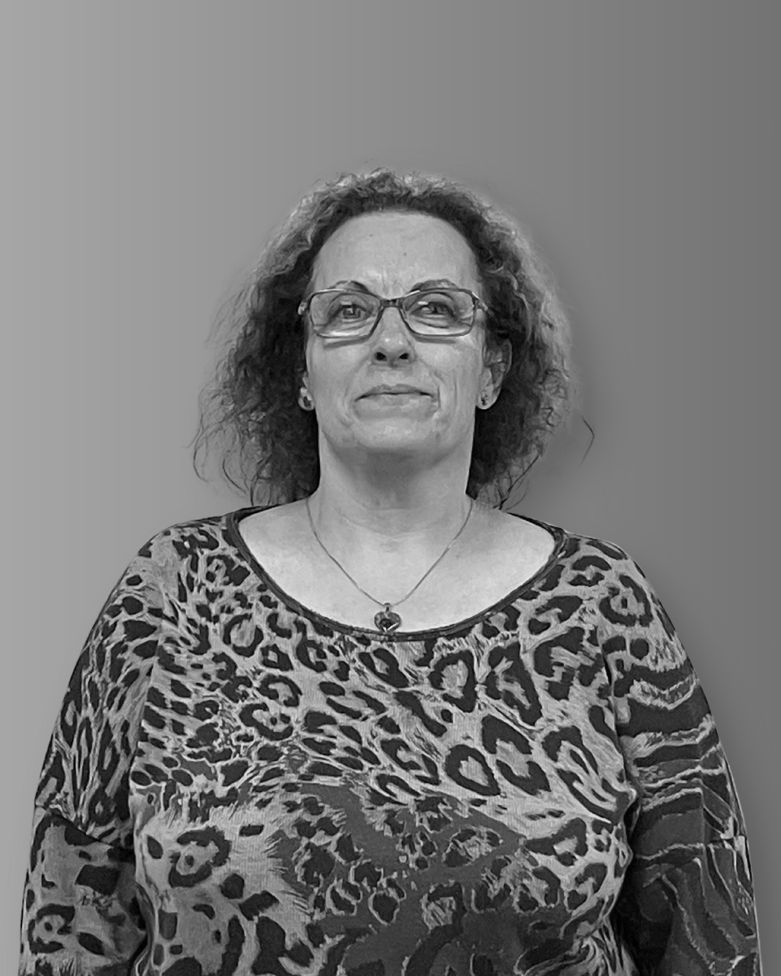Solutions employee Jo Elden black and white profile photo