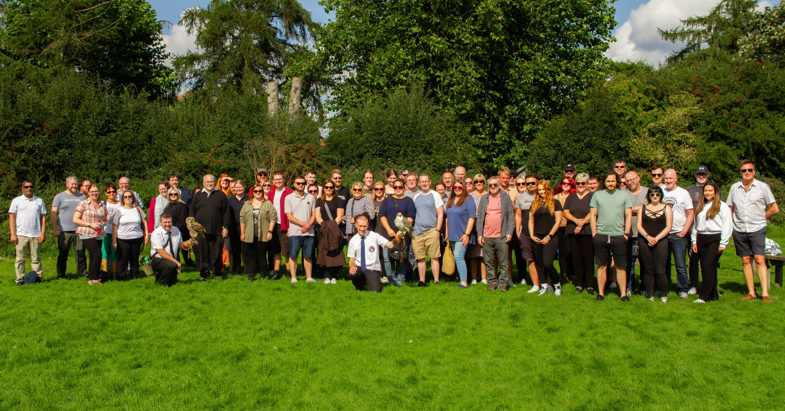Team photo of Solutions for Accounting at a Bird Sanctuary on the weekend away 2023