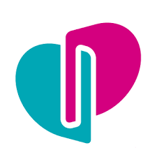 Image of a blue and red shape fitting together to make the Dementia UK logo