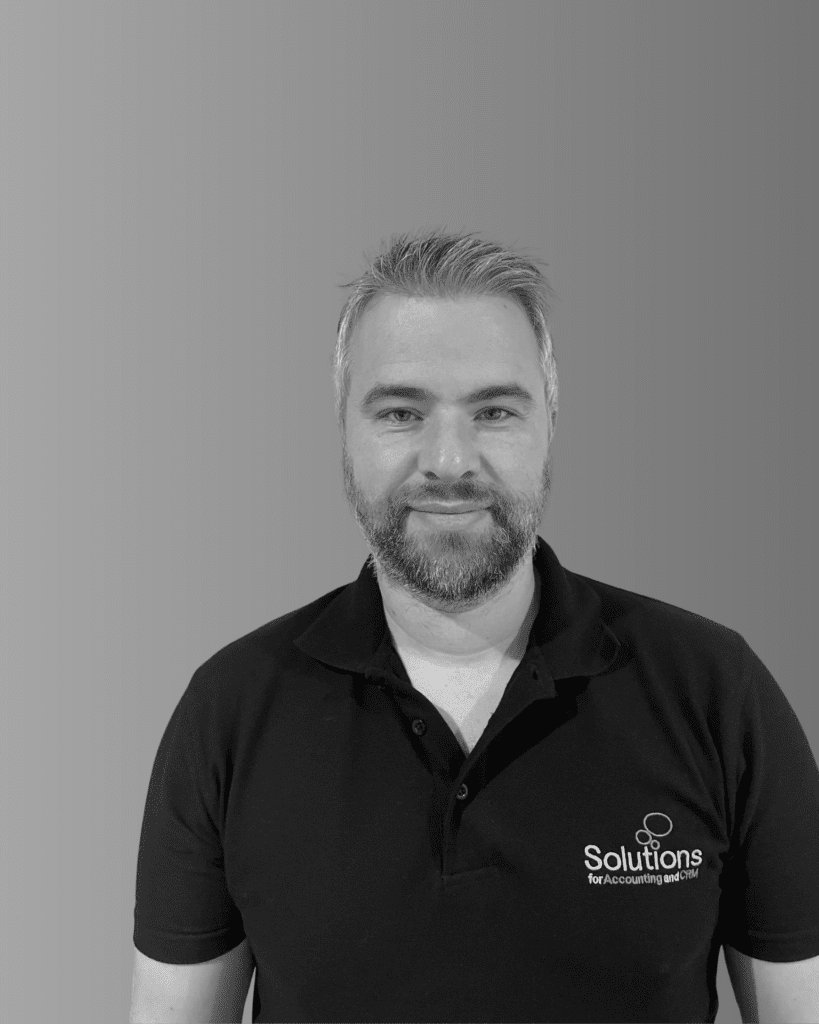Solutions employee David Stockheld black and white profile photo