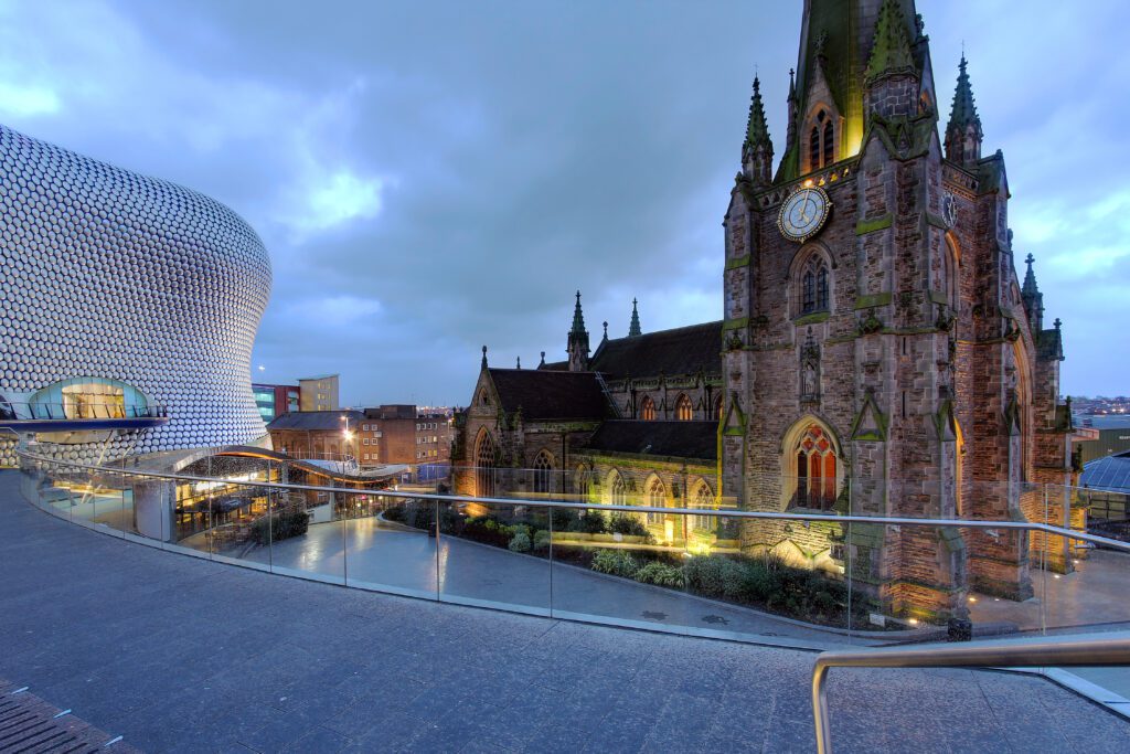 Outside the shopping area known as the Bullring in Birmingham, United Kingdom