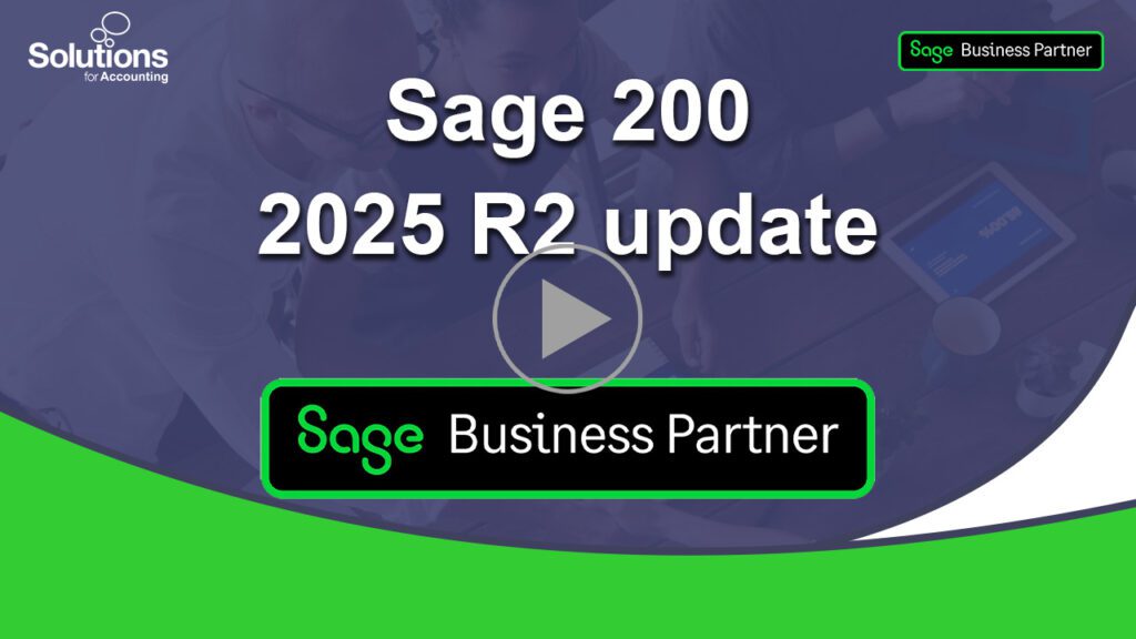 sage 200 2025 R2 update YouTube thumbnail with play button