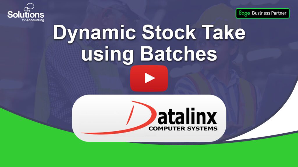 datalinx dynamic stock take using batches YouTube thumbnail with play button