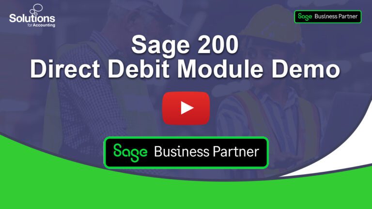 sage 200 direct debit module YouTube thumbnail with play button