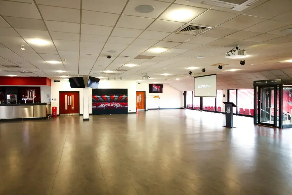 Stoke City Football Club venue interior showing a large open space