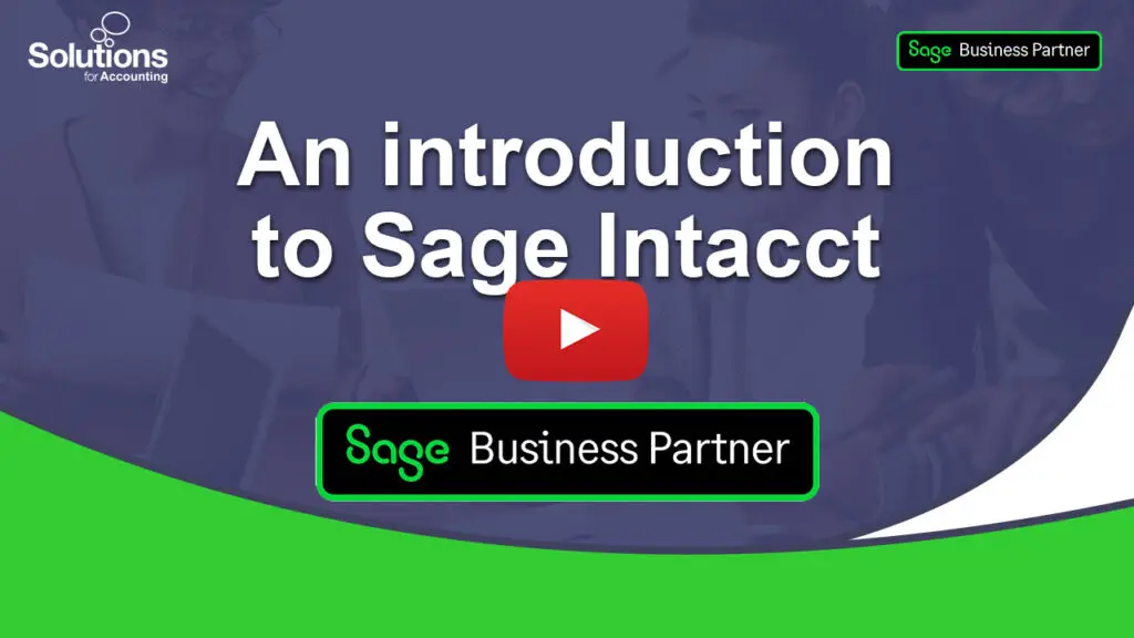 an introduction to sage intacct YouTube thumbnail with play button