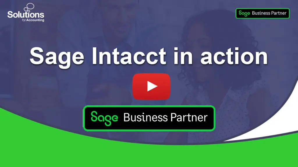 sage intacct in action YouTube thumbnail with play button