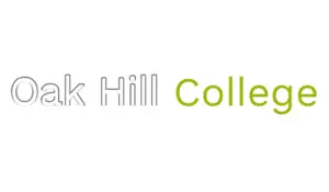 oak hill college Logo white background