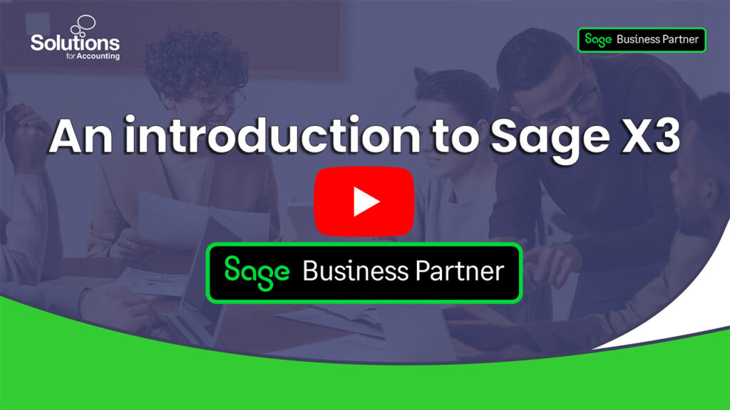 YouTube thumbnail for the video An introduction to Sage X3 with a YouTube logo on