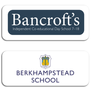 Logos for Bancroft's and Berkhampstead School