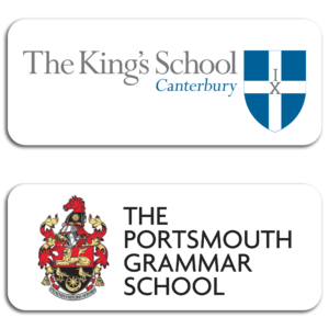 Logos for The King's School and The Portsmouth Grammar School