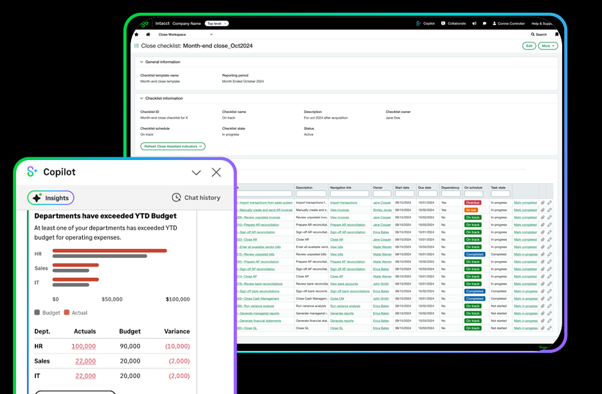 Screenshot of Sage Copilot working within Sage Intacct