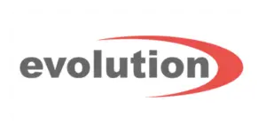 Evolution logo with a white background