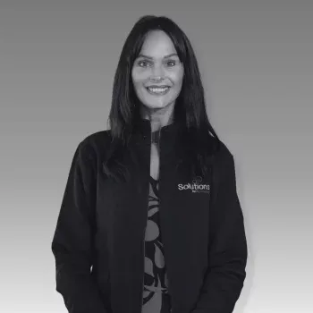 Black and white photo of Solutions for Accounting employee Lori Kidd